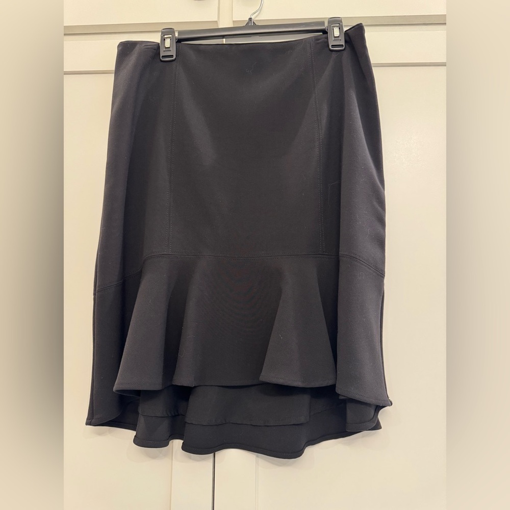 White House Black Market Black Ruffle Hem Suit Skirt
